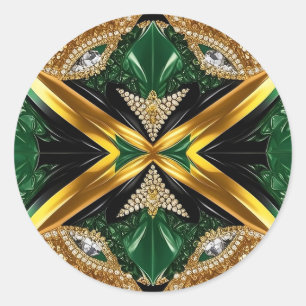 Sticker med Jamaican Färg Design Runt Klistermärke