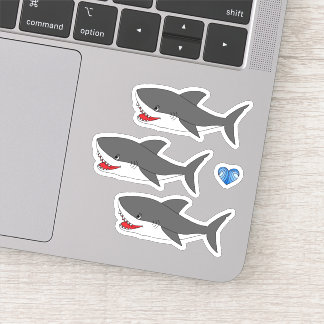 Sticker med söt hajdesign klistermärken
