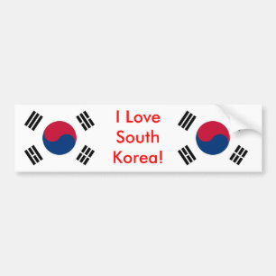 Sticker med Sydkoreas Flagga Bildekal