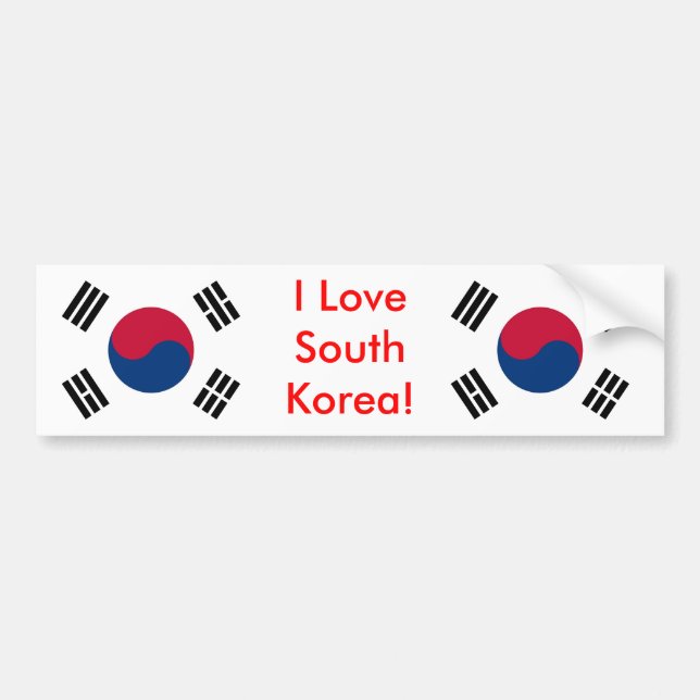 Sticker med Sydkoreas Flagga Bildekal (Framsidan)