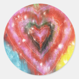 Sticker med underbart hjärta runt klistermärke