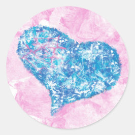 Sticker med underbart hjärta runt klistermärke