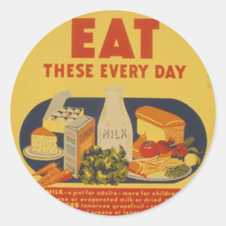 Sticker mjölk Vintage affisch Runt Klistermärke