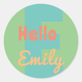 STICKER monogram modern rosa för korallkorallrev Runt Klistermärke