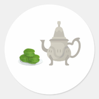 STICKER MOROCCAN BERRAD OF TEA RUNT KLISTERMÄRKE