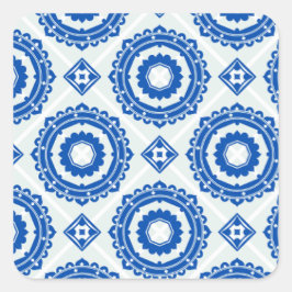 Sticker Moroccan Zelij* Ceramic Fyrkantigt Klistermärke