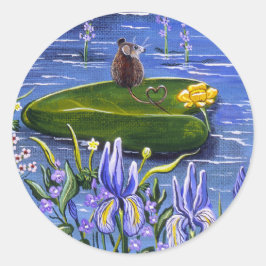 Sticker Mouse'Lilypad'" Runt Klistermärke