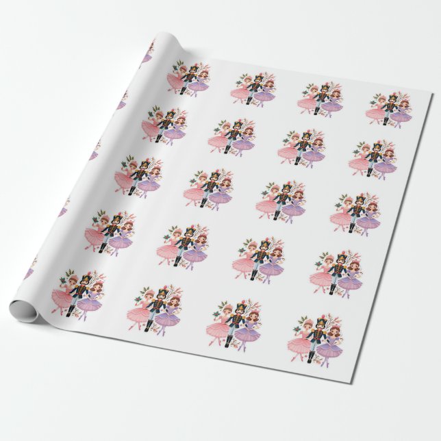 Sticker-Nutcracker Ballet-Whimsical-jul Presentpapper (Utrullad)