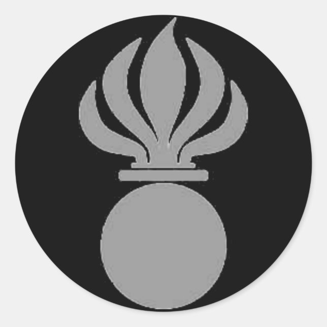 Sticker Panzergrenadier Bombe (grau) Runt Klistermärke (Framsida)
