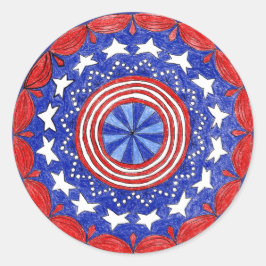 Sticker Patriotic Round Runt Klistermärke