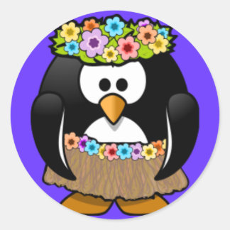 Sticker - Penguin Hoola Dancer Runt Klistermärke