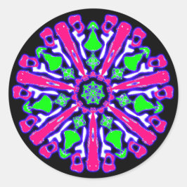 Sticker psychédélique coloré n°4 runt klistermärke