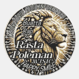 Sticker Rasta Poleman Runt Klistermärke