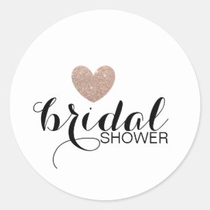 Sticker - Ro Guld Glitter Heart Fab Möhippa Runt Klistermärke