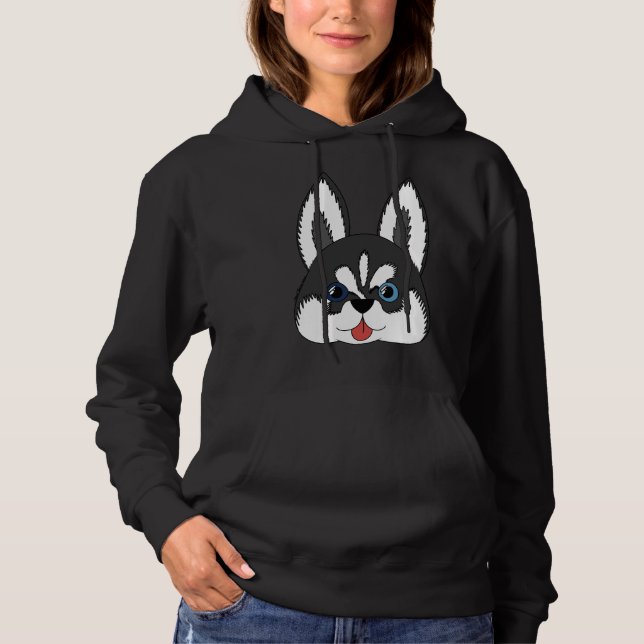 Sticker siberian husky Puppy Mönster T Shirt (Framsida)