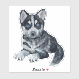 Sticker siberian husky Puppy Tecknad hund Klistermärken