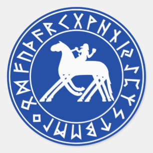 Sticker Sleipnir Shield på Blk Runt Klistermärke