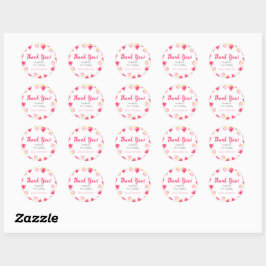 Sticker Tack för första födelsedagen. Runt Klistermärke