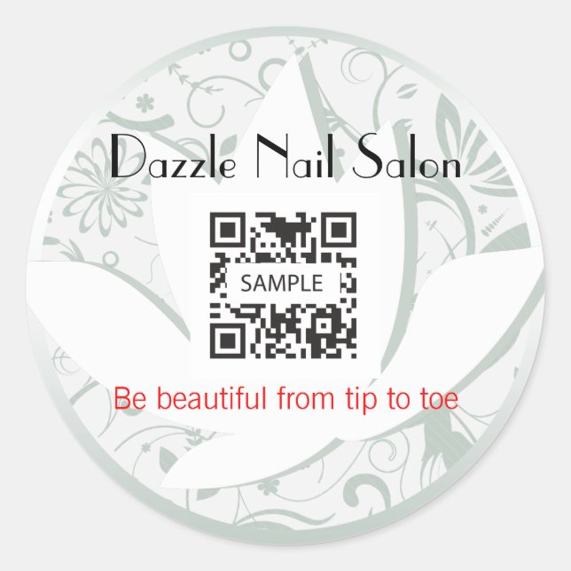 Sticker Template Nail Salon Runt Klistermärke (Framsida)