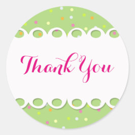 Sticker - Thank You - Fondo Verde Runt Klistermärke