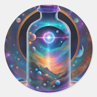 Sticker - Tid i Flaska; Prismatic Galaxy Runt Klistermärke
