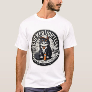 Sticker Vortex Black Cat Logotyp Coola Streetwear T Shirt