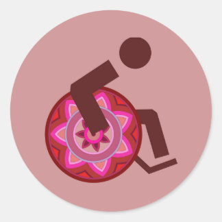 STICKER WHEELCHAIR OLIKA MÄNNISKOR RUNT KLISTERMÄRKE