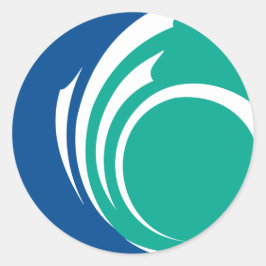 Sticker with Flag of Ottawa, Canada Runt Klistermärke