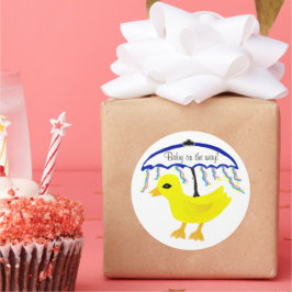 Stickers Baby på Way Ducky Umbrella Runt Klistermärke