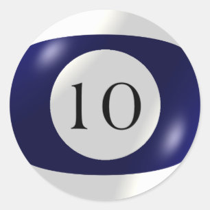 Stickers - Billiards - 10 Boll Runt Klistermärke