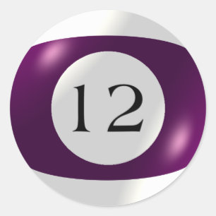 Stickers - Billiards - 12 Boll Runt Klistermärke
