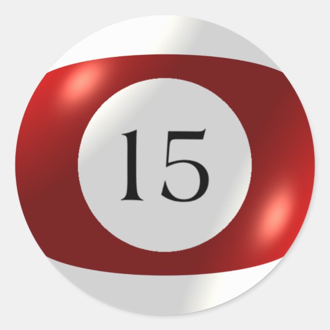 Stickers - Billiards - 15 Boll Runt Klistermärke (Framsida)