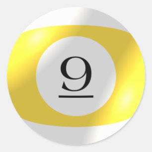 Stickers - Billiards - 9 Boll Runt Klistermärke