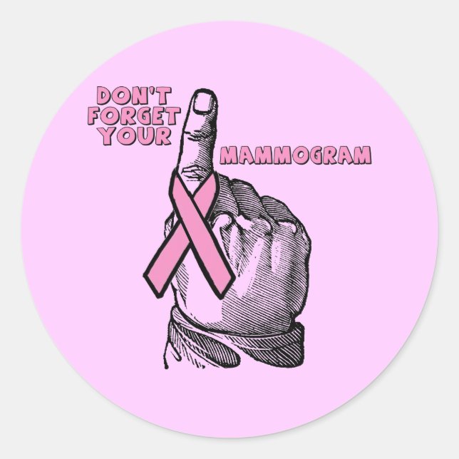 Stickers - bröstcancer Mammogram Runt Klistermärke (Framsida)