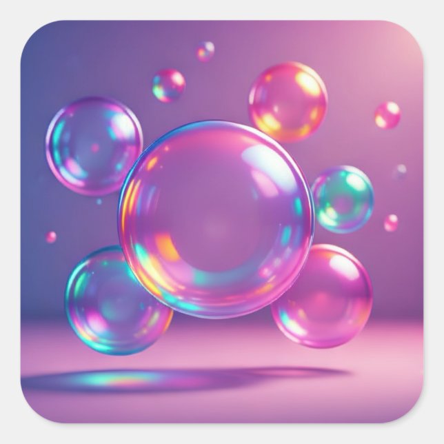Stickers (Bubbles) Fyrkantigt Klistermärke (Framsida)