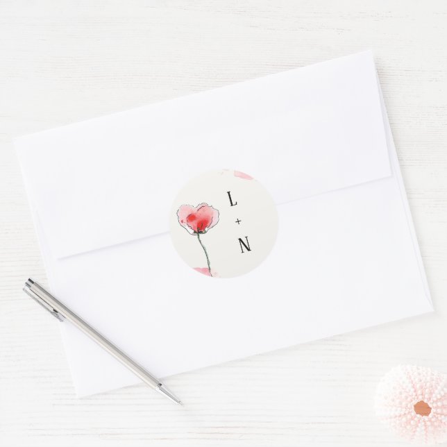 Stickers "Coquelicots" Runt Klistermärke (Kuvert)