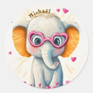 Stickers Elephant Valentine's Day Kids School Runt Klistermärke