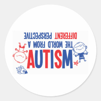 Stickers för att öka medvetenheten om autism runt klistermärke