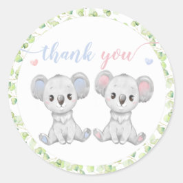 Stickers for Koala Gender Reveal Party. Runt Klistermärke
