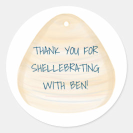 Stickers för Seashell Tack Beach Temaparty Beach Runt Klistermärke