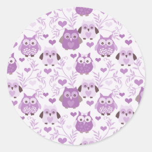 Stickers för små Cute Uggla Runt Klistermärke