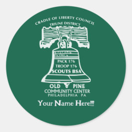 Stickers -Forest Green (Personalized)  Runt Klistermärke