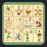 Stickers, glans, stor, 3-tums CHRISTMAS FOLK ART Fyrkantigt Klistermärke<br><div class="desc">JAG GÖR NYTTIG ART. TVÅ DAGAR CHRISTMAS I FOLK-TACKEN FÖR ATT BEAKTA MITT ARBETE. TACK FÖR STOPPNING AV.</div>