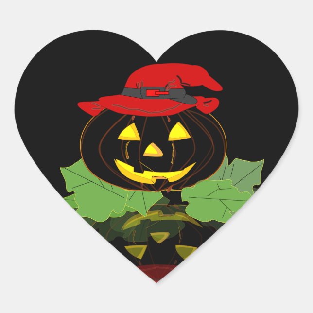 Stickers Halloween-basketdag Hjärtformat Klistermärke (Framsida)