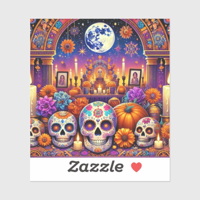 Stickers Halloween-dagen skallskelett Klistermärken (Ark)