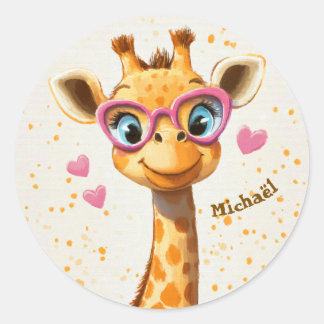 Stickers Happy Giraffe Valentine's Day Kids School Runt Klistermärke