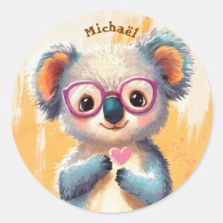 Stickers Happy Koala Valentine's Day Kids School Runt Klistermärke