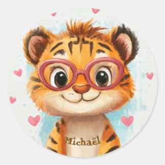 Stickers Happy Tiger Valentine's Day Kids School Runt Klistermärke