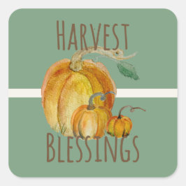 Stickers: Harvest Blessings Fyrkantigt Klistermärke