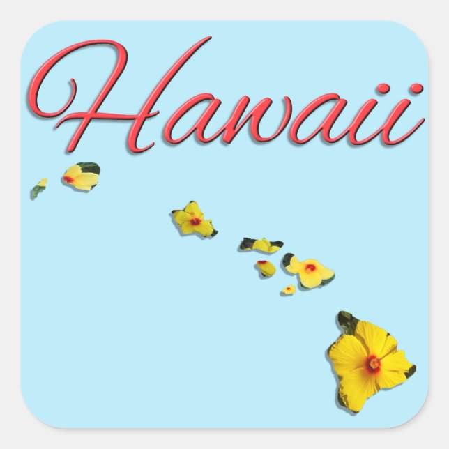 Stickers - HAWAII Fyrkantigt Klistermärke (Framsida)